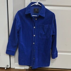 Primark oversized Blue Button Down Shirt with Textured Fabric